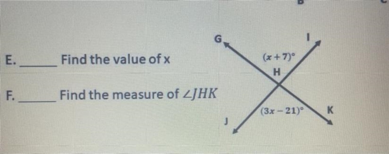 What’s the value of x? and what’s the measure of angel JHK?-example-1