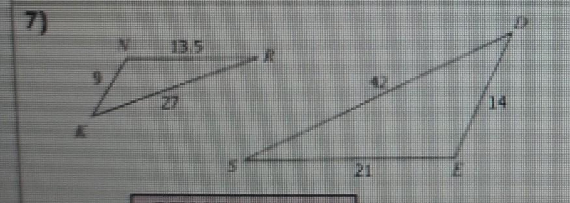 Determine if the triangle are similarity side-side-side similarity ​-example-1