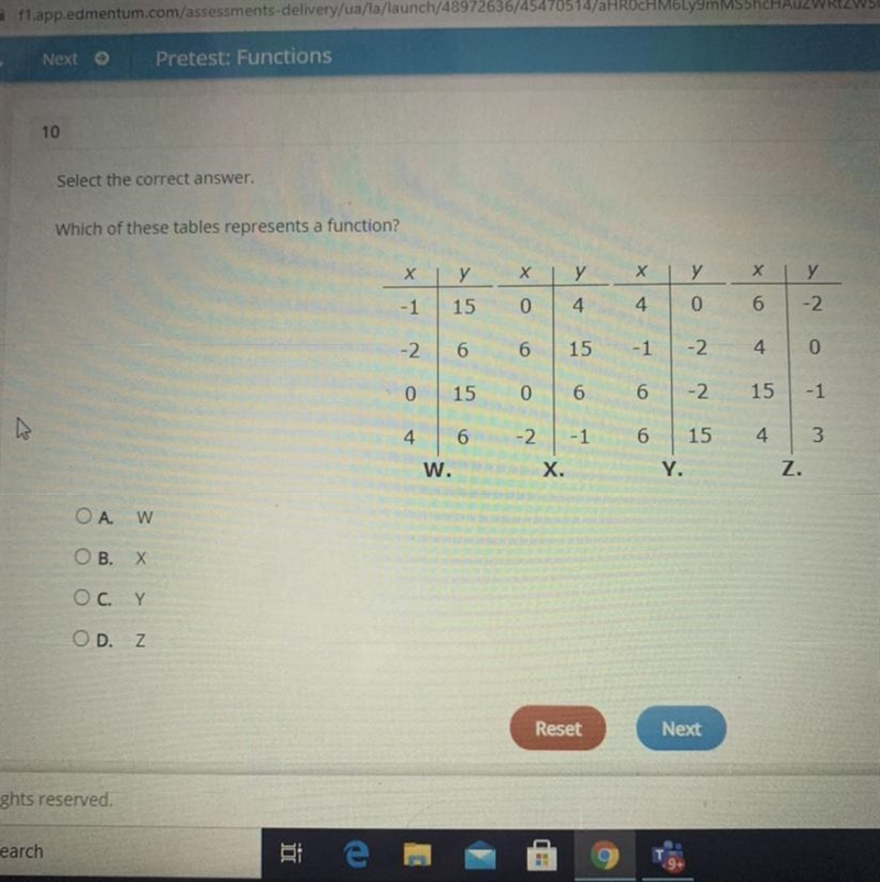 HELP PLEASE which of these tables represents a function?-example-1