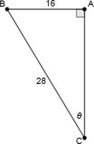 Determine the value of θ using a trigonometric ratio. Question 11 options: A) 55.15° B-example-1