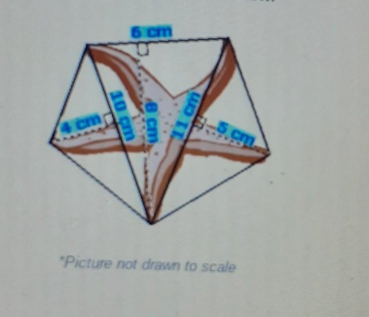 A pentagon is formed by connecting the tips of a starfish's leds, as shown below what-example-1