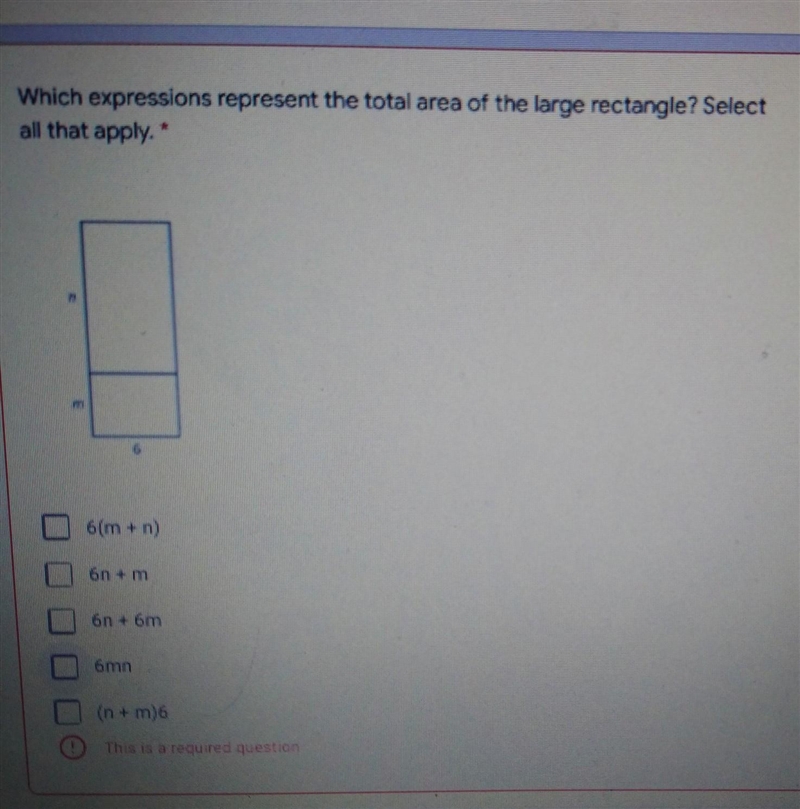 Which are the expression represents the total area of the large rectangle? no flile-example-1