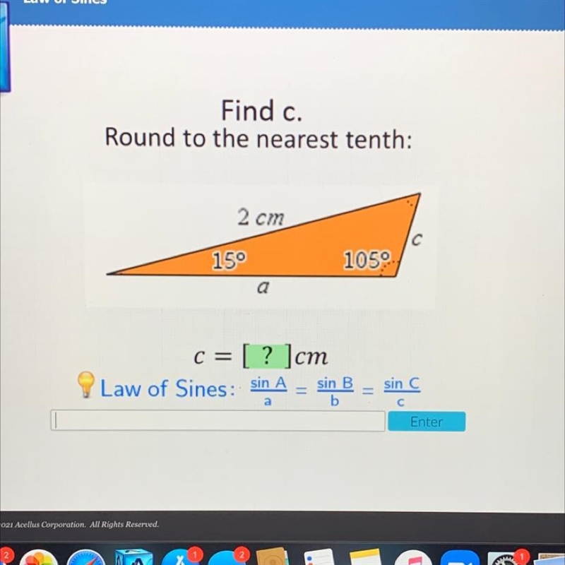 Find c. Round to the nearest tenth:-example-1