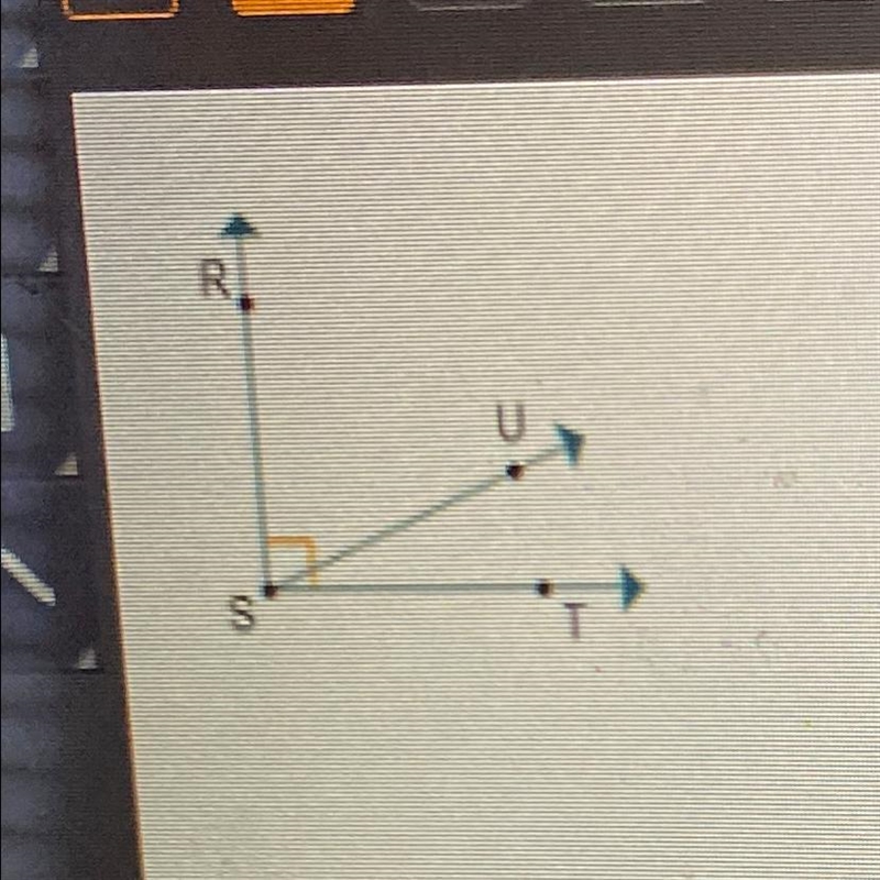 Which is the endpoint of a ray? Point R Point S Point T Point U-example-1