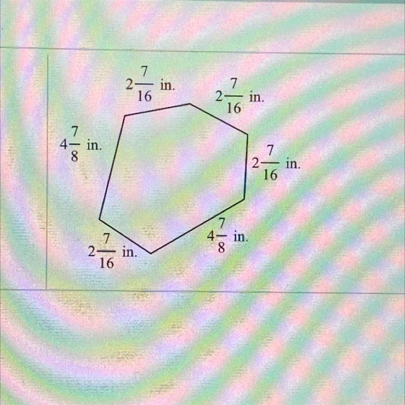 Find the distance around (perimeter) the figure on the left. The perimeter is ___ in-example-1