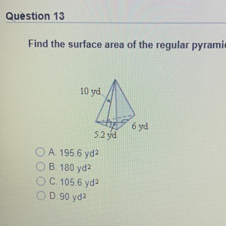 Find the surface area of the regular pyramid-example-1