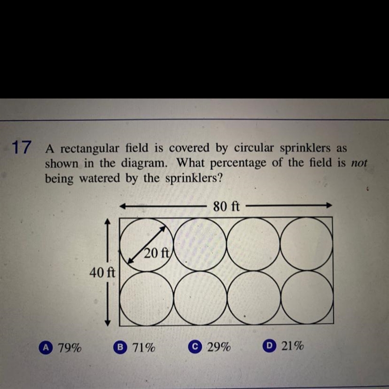 A rectangular field is covered by circular sprinklers as shown in the diagram. What-example-1