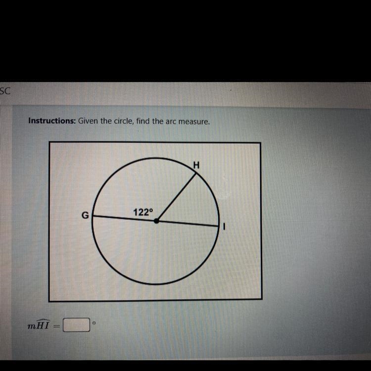 Given the circle find the arc measure-example-1