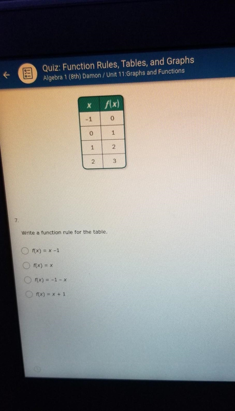 Please help I need to find the function rule for the table. ​-example-1