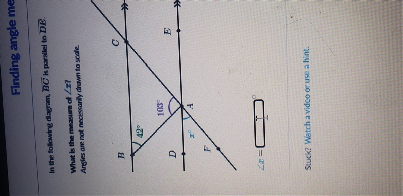 What is the measure of x-example-1