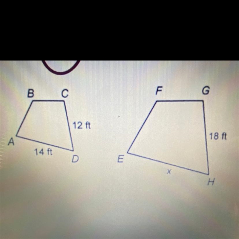 Please Help :)) Find the value of x in each pair of similar figures-example-1