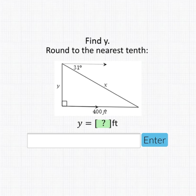 Find y and round to the nearest tenth. thank you-example-1