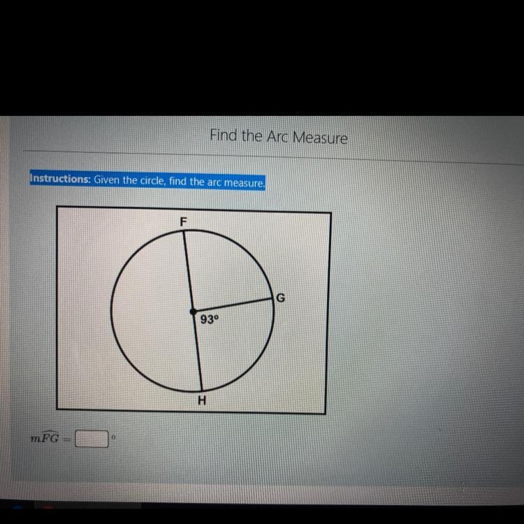 Given the circle find the arc measure-example-1