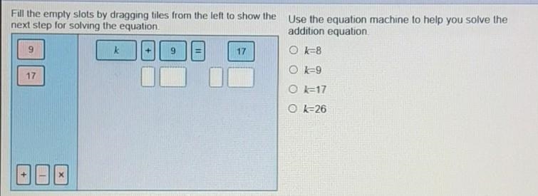 Fill the empty slots by dragging tiles from the left to show the next step for solving-example-1