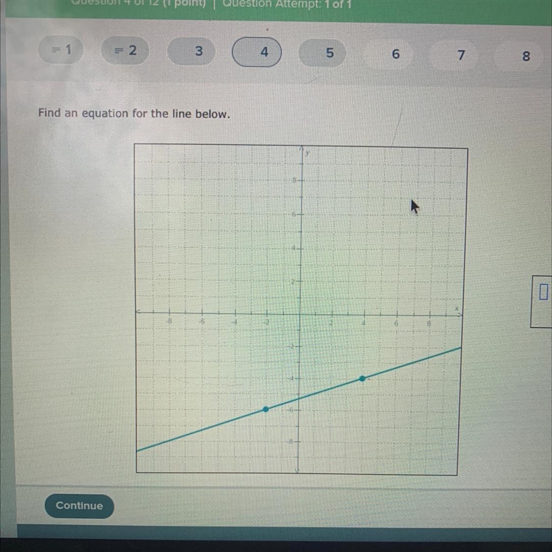 Find an equation for the line below. plzzz help ASAP!!-example-1