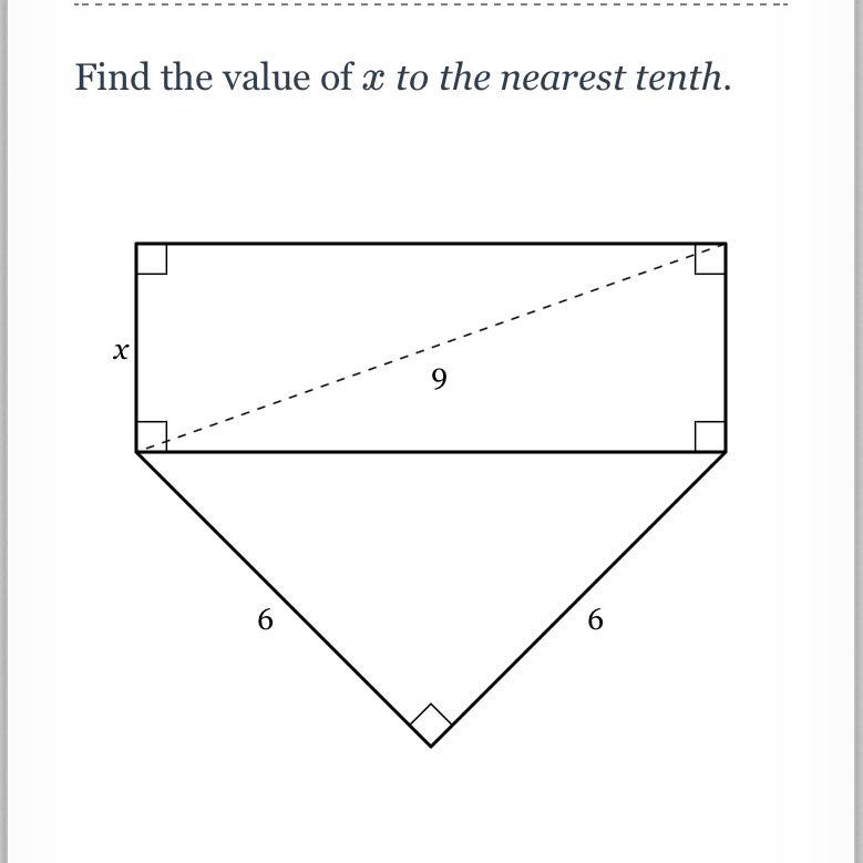 Find the value of x to the nearest tenth-example-1