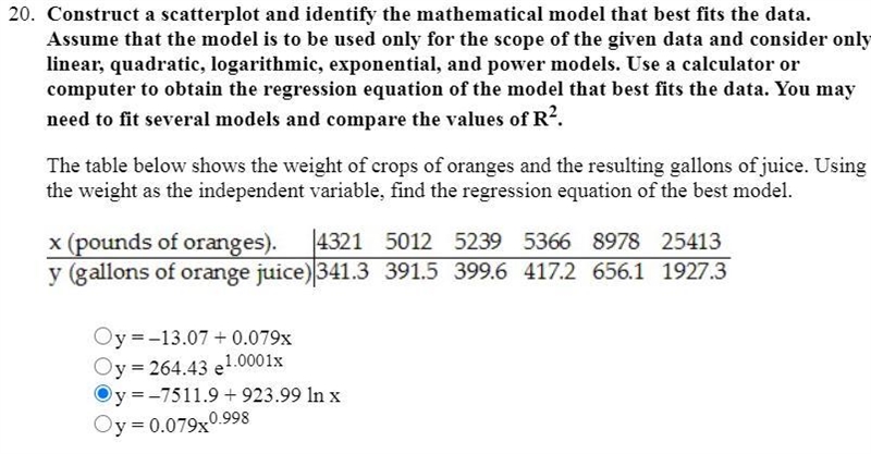 Please help I have another question with the same criteria X|1 2 3 4 5 6 Y|9 13 25 27 31 46-example-1