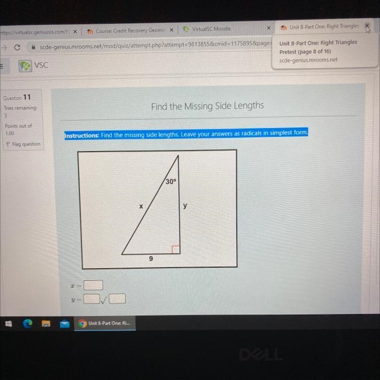 Find the missing side lengths.-example-1