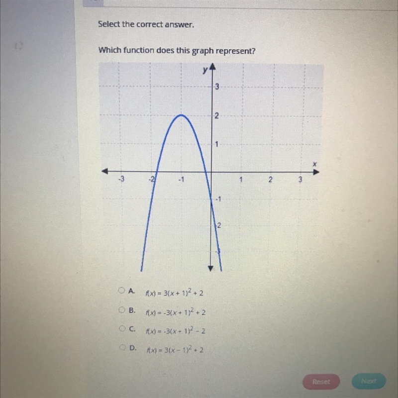 HURRY Which function does this graph represent?-example-1