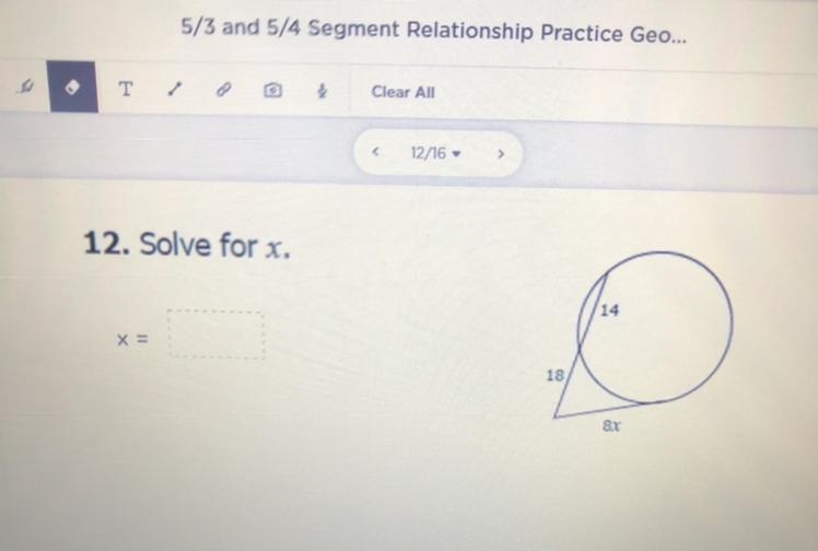 Solve for X and show work-example-1