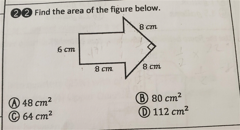 Find the area of the figure below and please show how you got the answer.. Thanks-example-1