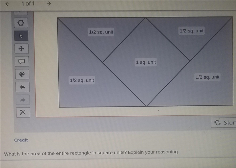 1/2 sq. unit 1/2 sq. unit 1 sq. unit 1/2 sq. unit 1/2 sq. unit What is the area of-example-1