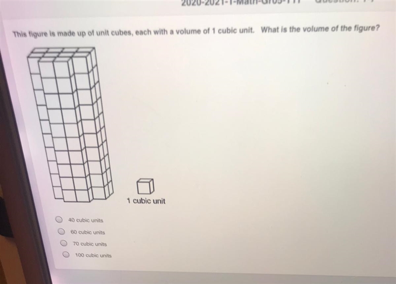 This figure is made up of unit cubes , each with a volume of 1 cubic unit . What is-example-1