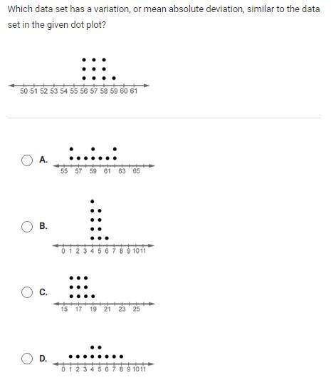 Which data set has a variation, or mean absolute deviation, similar to the data set-example-1