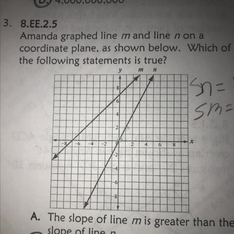 Pleaseeee quick Amanda graphed line mand line non a coordinate plane, as shown below-example-1