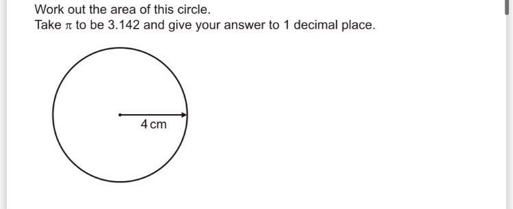 Work out the area of this circle-example-1