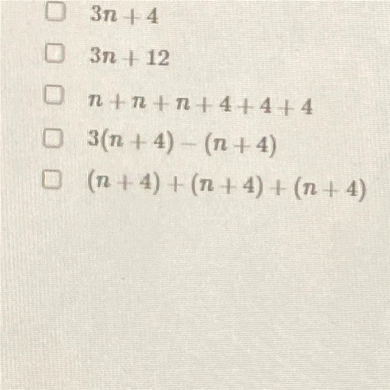 Select the expressions that represent the same quantity as 3(n + 4). 3 correct answers-example-1