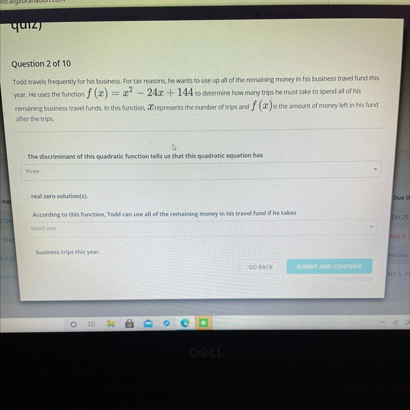 Question Todd travels frequently for his business. For tax reasons, he wants to use-example-1