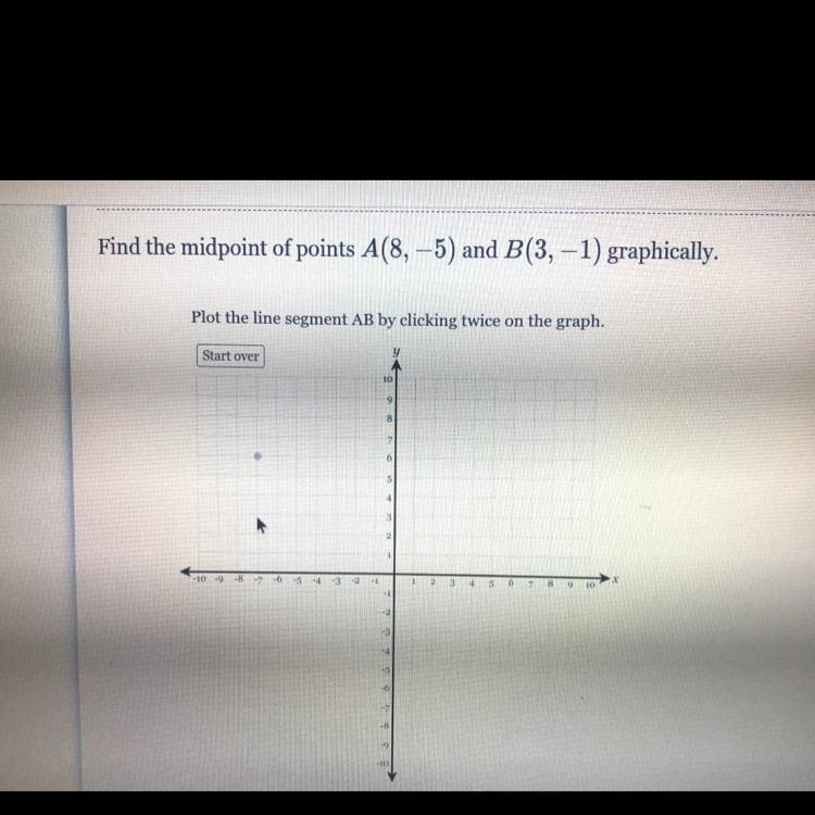 Someone help me please in so confused find the midpoint of (8,-5) and (3,-1)-example-1