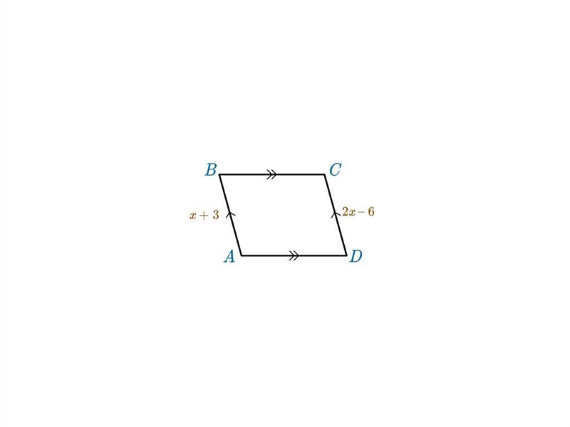 Use the given parallelogram to find the length of side AB. A parallelogram has vertices-example-1