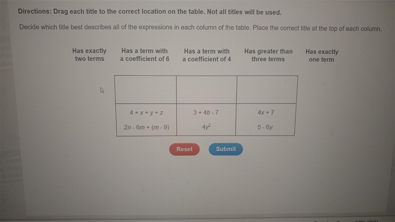 Decide which title best describes all of the expressions in each column of the table-example-1