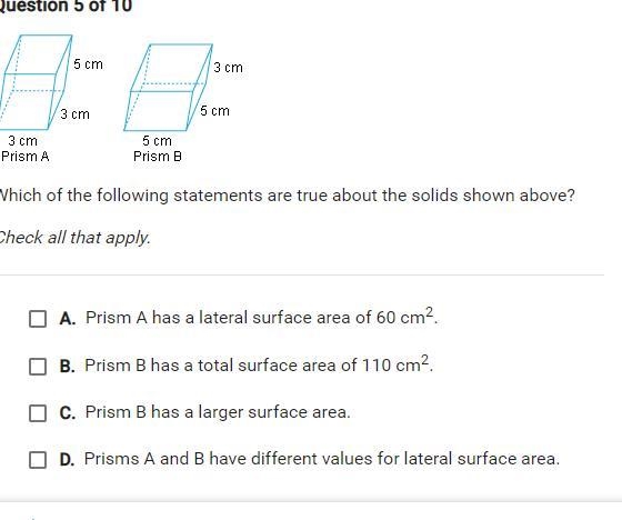 PLS help Which of the following statements are true about the solids shown above-example-1