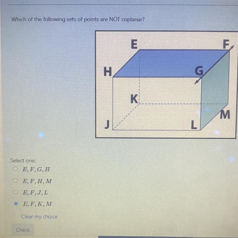 Which of the following sets of points are NOT coplanar?-example-1