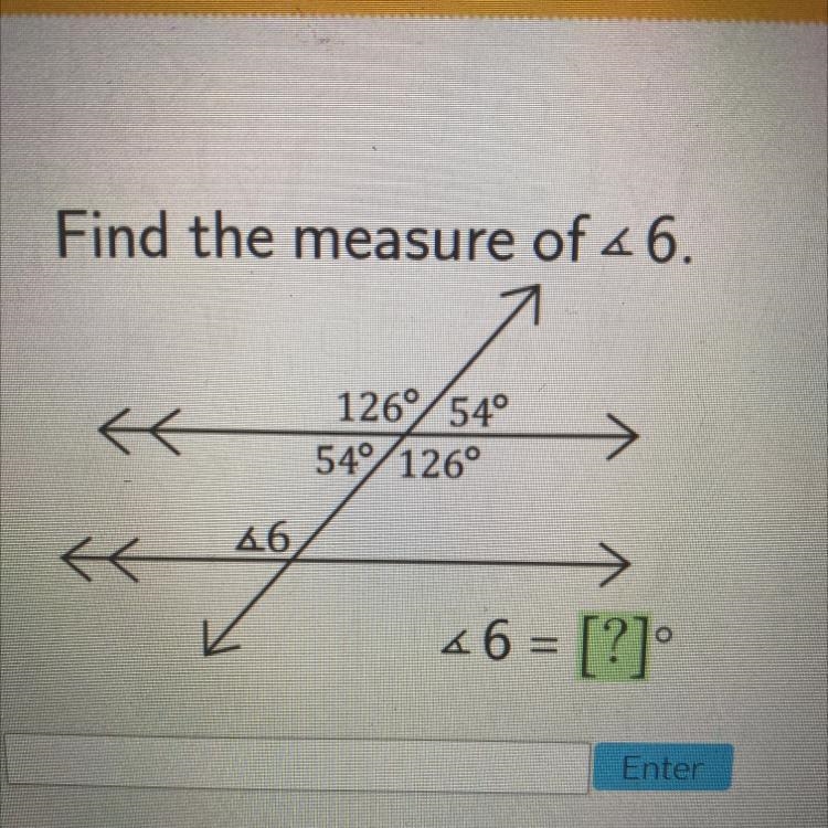 Find the measure of < 6.-example-1