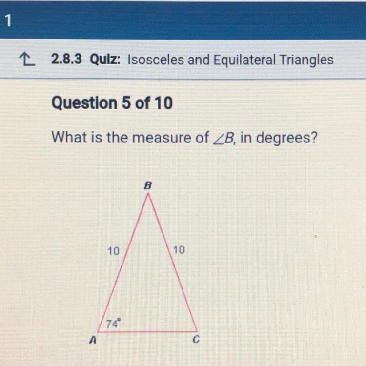 What is the measure of ZB, in degrees?-example-1