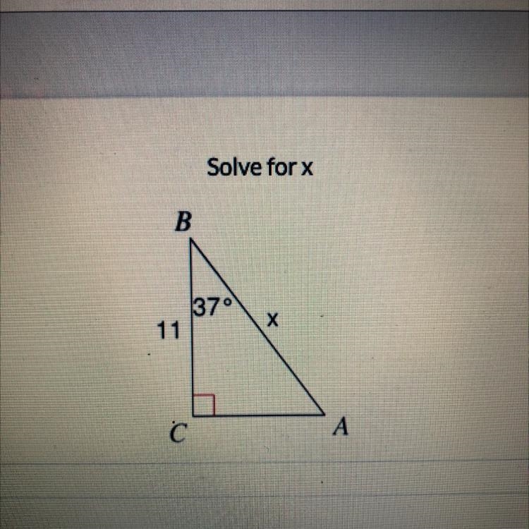 Solve for x B 37 х 11 с А-example-1