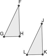 The two triangles shown are congruent: ΔFHG ≅ ΔJKL. Based on this information, which-example-1