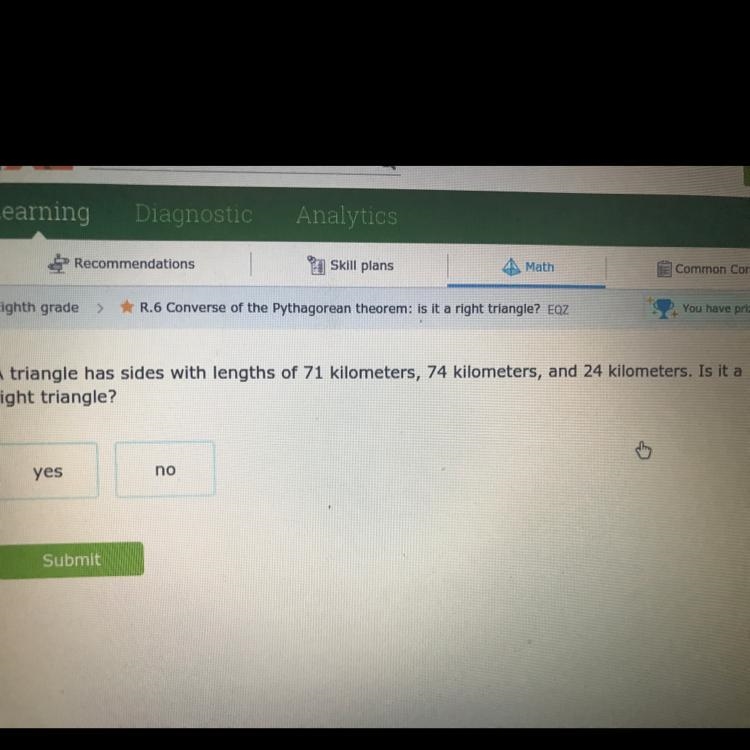 Is it a right triangle please help!-example-1