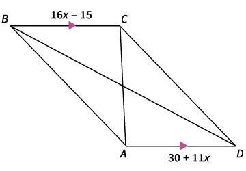 URGENT! Find the value of x for which ABCD must be a parallelogram. 3 9 1 41-example-1