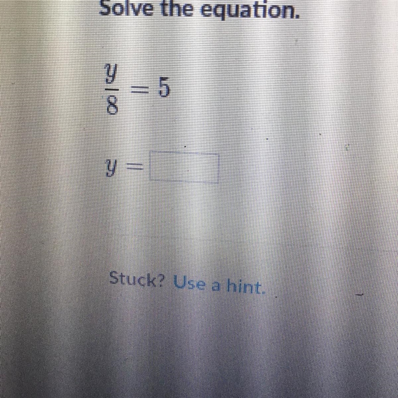 Solve the equation and tell me what the y=?-example-1