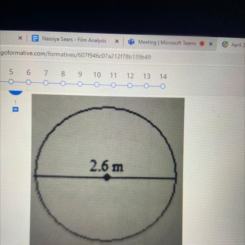 Find the area of the circle. Round to the nearest tenth. Help me pls I’m stuck-example-1