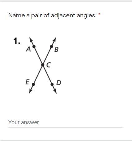 Name a pair of adjacent angles.-example-1