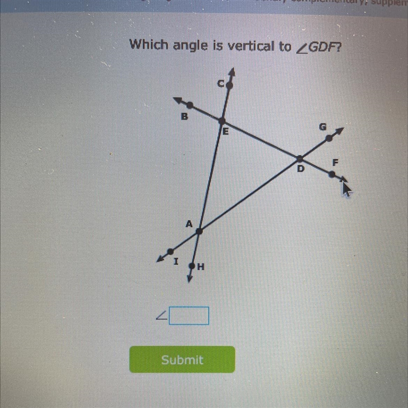 Which angle is vertical to GDF?-example-1