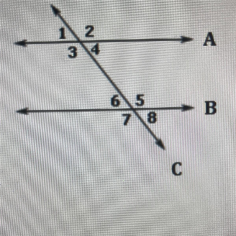 1) The lines A and B are parallel. Identify a pair of corresponding angles? A) ∠ 1 and-example-1