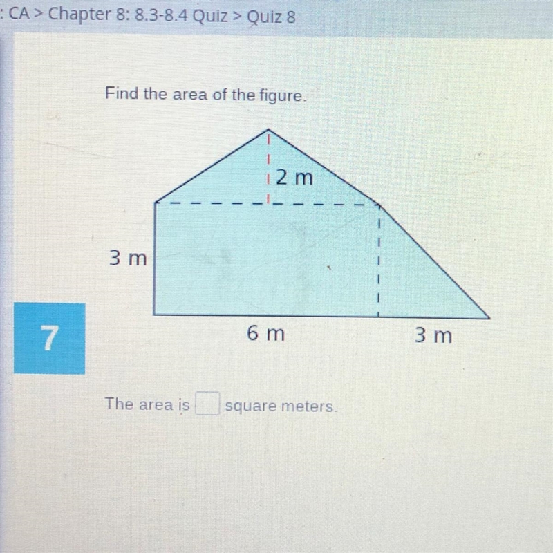 The area is ___ square meters. UH HELP I need the steps if anyone can!?-example-1