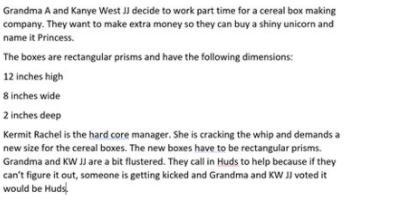 Determine the Surface area of the box (Show work)-example-1